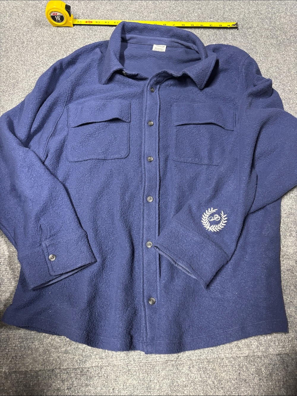 PINK Victoria's Secret Navy Button-Front Fleece Shirt Jacket
